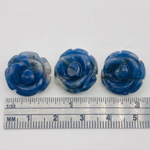 Load image into Gallery viewer, Charm 3 Hand Carved Blue Sodalite Rose Beads 10180P