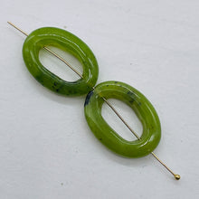 Load image into Gallery viewer, 2 Picture Frame Nephrite Jade 18x13mm Oval Beads 009387