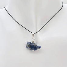 Load image into Gallery viewer, Sodalite Triceratops Dinosaur with Sterling Silver Pendant 509303SDS | 22x12x7.5mm (Triceratops), 5.5mm (Bail Opening), 7/8" (Long) | Blue - PremiumBead Alternate Image 3