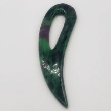Load image into Gallery viewer, Ruby Zoisite Gemstone Comma Pendant | 94x28x6mm | Green/Red | 1 Pendant |