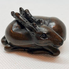 Load image into Gallery viewer, Signed & Carved Antelope Teak Ojime/Netsuke Bead | 1.9x1.5x1.1" | Dark Brown - PremiumBead Primary Image 1