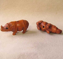 Load image into Gallery viewer, Carved & Signed Boxwood Rhinoceros Ojime/Netsuke Bead - PremiumBead Primary Image 1