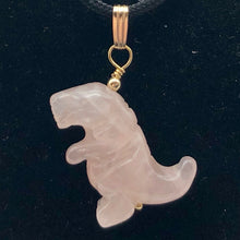 Load image into Gallery viewer, Rose Quartz Tyrannosaurus Rex Dinosaur Pendant Necklace|14k Gold Filled Jewelry - PremiumBead Alternate Image 2