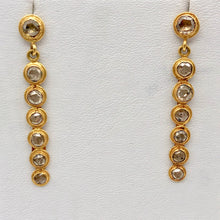 Load image into Gallery viewer, Solid 18K Natural, Untreated 14 Mine-Cut Or Rose Cut Diamond Earrings 6523 - PremiumBead Alternate Image 3