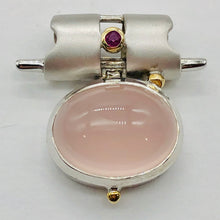 Load image into Gallery viewer, Ruby and Rose QuartzSterling Silver Drop Pendant | 1 1/4" Long | Pink/Red |