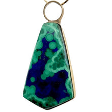 Load image into Gallery viewer, Natural Azurite Malachite 14K Gold Pendant with Moonstone