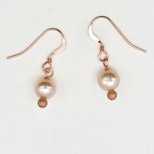 Load image into Gallery viewer, AAA Natural White 6mm Pearl 14k Rose Gold Filled Earrings | 1 inch drop |