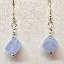 Load image into Gallery viewer, Blue Chalcedony Cubes and Sterling Silver Earrings 309231A - PremiumBead Primary Image 1