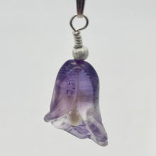 Load image into Gallery viewer, Lily! Natural Carved Amethyst Flower Sterling Silver Pendant |1 9/16 x 5/16" | - PremiumBead Alternate Image 2