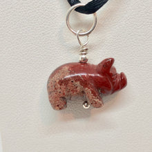 Load image into Gallery viewer, Piggie Brecciated Jasper Pig & Sterling Silver Pendant 509274JPS2 - PremiumBead Primary Image 1