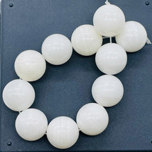 Load image into Gallery viewer, Onyx Half Strand of Large Round Beads | 17mm | White | 11 Beads |