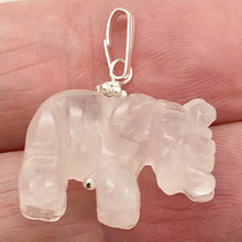 Load image into Gallery viewer, Rose Quartz Elephant Pendant Necklace|Semi Precious Stone Jewelry|Silver Pendant