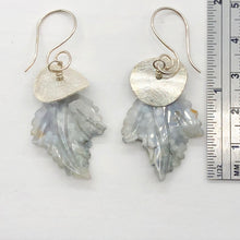 Load image into Gallery viewer, Ocean Jasper Sterling Silver Leaf Earrings | 2" Long | Seafoam Green | 1 Pair |