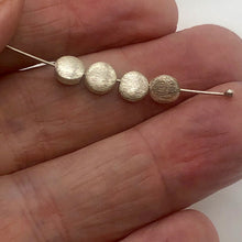 Load image into Gallery viewer, Designer Four Brushed Solid Sterling Silver Coin Beads 7223