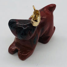 Load image into Gallery viewer, Brecciated Jasper Red Panda Bear 14K Gold Filled Pendant | 1" Long | Red | 1 |