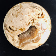 Load image into Gallery viewer, Aragonite Scry Sphere Round | 3" | White/Brown | 1 Sphere
