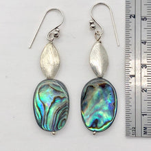 Load image into Gallery viewer, Abalone Sterling Silver Drop Earrings | 2 1/4" Long | Blue | 1 Pair Earrings |