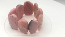 Load and play video in Gallery viewer, Pin Cushion Faceted Peruvian Opal Stretchy Bracelet |6.5 to 7.5"| Pink |9 beads|