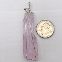 Load image into Gallery viewer, Kunzite Sterling Silver Wire-Wrap Lavender Crystal Pendant | 3 Inch Long |