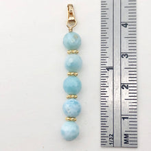 Load image into Gallery viewer, Larimar Faceted Round Bead 14k Gold Filled Pendant | 1.75" Long | Blue White |