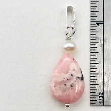 Load image into Gallery viewer, Rhodochrosite and Pearl Sterling Silver Pendant | 1 1/8 Inch Long | - PremiumBead Alternate Image 4