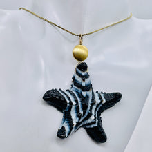 Load image into Gallery viewer, Sardonyx 14K Gold Filled Starfish Pendant | 3" Long | Black White | 1 Pendant |