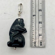 Load image into Gallery viewer, Howling Obsidian Wolf/Coyote Sterling Silverf Pendant | 1 7/16" Long | Black | - PremiumBead Alternate Image 5