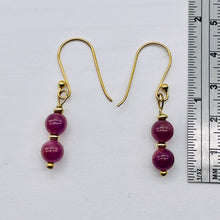 Load image into Gallery viewer, Sapphire 14K Rose Gold Filled Drop Earrings | 1 1/2" Long | Purple | 1 Pair |