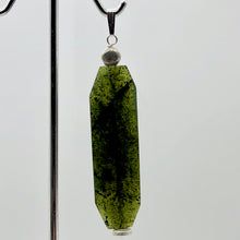 Load image into Gallery viewer, Green Isles Jade Faceted Art Cut Sterling Silver Pendant | 2 1/2 Inch Long |