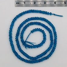 Load image into Gallery viewer, Apatite Roundel 13" Bead Strand | 3 mm | Neon Blue | 190 Beads |