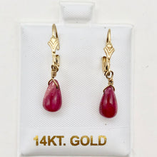 Load image into Gallery viewer, Sensational 6cts Genuine Natural Ruby and Solid 14K Gold Earrings 008536 - PremiumBead Alternate Image 2