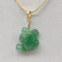 Load image into Gallery viewer, Aventurine Frog Pendant Necklace | Semi Precious Stone Jewelry | 14k Pendant - PremiumBead Alternate Image 5