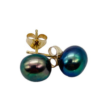 Load image into Gallery viewer, South Sea Black Pearl 14K Stud Earrings | 1/4 inch | Gold | 1 Pair |