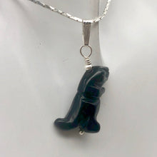 Load image into Gallery viewer, Black Obsidian T- Rex Pendant Necklace|Semi Precious Jewelry| Silver Pendant | - PremiumBead Alternate Image 9