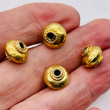 Load image into Gallery viewer, Gold Plated Copper w/Braid 1.5g Roundel Beads | 12x9.5mm | Copper | 4 Beads |