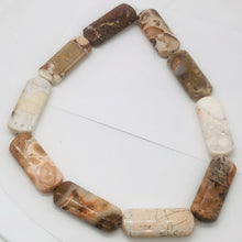 Load image into Gallery viewer, Conglomerate Jasper Rounded Rectangle Strand | 40X15X5 | Pastels/Brown | 10 Bead