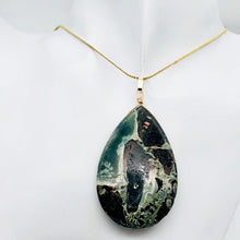 Load image into Gallery viewer, Wow Tsunami Green Sediment Stone Wire Wrap Pendant | 51x37mm | 2 1/2" Long |