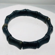 Load image into Gallery viewer, Blue Tigereye Rectangular | 7-8" | Blue/Bronze | 11 Bead Bracelet |