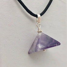 Load image into Gallery viewer, Contemplation Amethyst Pyramid Sterling Silver Pendant | 1 3/8" Long |Purple | - PremiumBead Alternate Image 2
