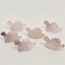 Load image into Gallery viewer, Dinosaur 2 Carved Ice Amethyst Stegosaurus Beads | 21x11x8mm | Lilac - PremiumBead Primary Image 1