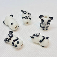 Load image into Gallery viewer, 4 Hand Made Lampwork Panda Bear Beads - PremiumBead Primary Image 1