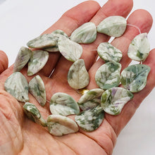 Load image into Gallery viewer, Hand Carved Harmony Stone Leaf Bead Strand 110165
