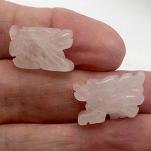 Load image into Gallery viewer, Powerful 2 Carved Rose Quartz Winged Dragon Beads | 21x14x9mm | Pink