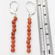 Load image into Gallery viewer, Red Aventurine Bead Sterling Silver Lever Back Gemstone Drop Earrings - PremiumBead Alternate Image 6