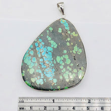 Load image into Gallery viewer, Natural Turquoise 90ct Sterling Silver Pendant | 2 1/2x1 3/4" | Blue/Black | 1 |