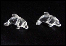 Load image into Gallery viewer, Jumping 2 Carved Natural Quartz Crystal Dolphin Beads | 25x11x8mm | Clear - PremiumBead Alternate Image 2