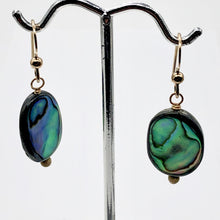 Load image into Gallery viewer, Abalone 14K Gold Filled Drop Earrings | 1 1/4" Long | Blue | 1 Pair Earrings |