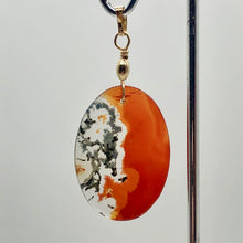 Load image into Gallery viewer, Moss Agate Oval 14K Gold Filled Pendant | 2" Long | Red Green Clear | 1 Pendant|