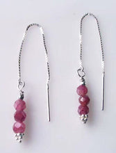 Load image into Gallery viewer, Glam Natural Purple Red Sapphire & Sterling Silver Earrings 306618Cc - PremiumBead Primary Image 1