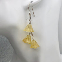Load image into Gallery viewer, Hand Carved Citrine Bell Flower Sterling Silver Earrings 309242CTS
